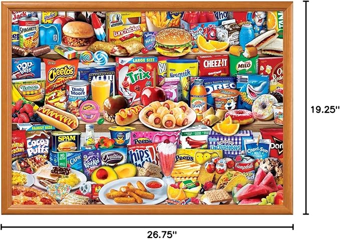 MasterPieces Kids Favorite Foods 1000-Piece Jigsaw Puzzle - Eco-Friendly Matte Finish - 19.25"x26.75" - Bonus Poster - Quality Guaranteed