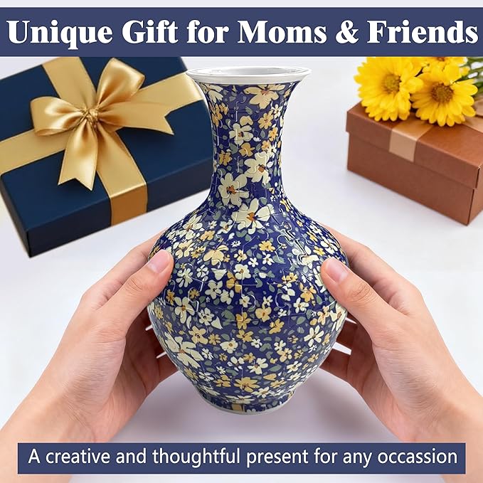 3D Puzzle Vase for Adults, 164 Piece Unique Flower Vase, Crafts for Adults, Home Decor Gift for Flower Arrangements