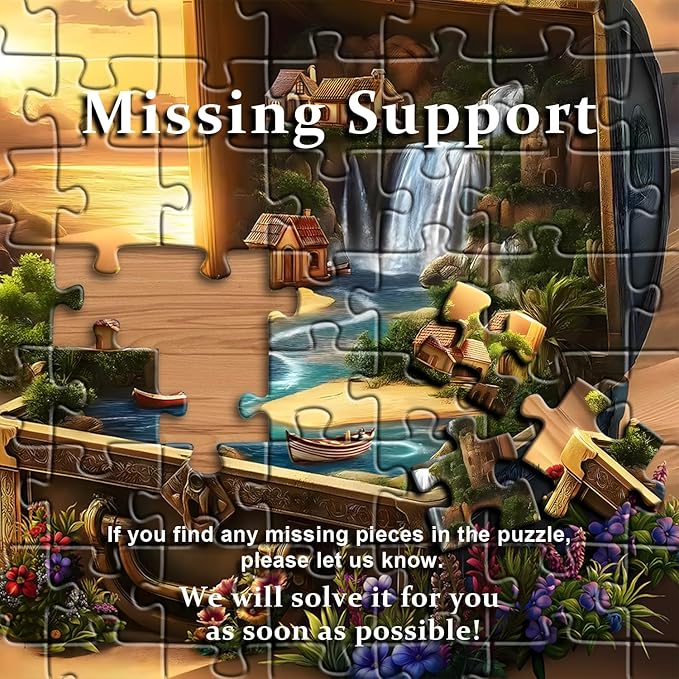 Fantasy Treasure Chest Puzzle for Adults, Nature Scenery Desert Flower Jigsaw Puzzle 1000 Pieces, Magic Scenic Floral Challenge Puzzle