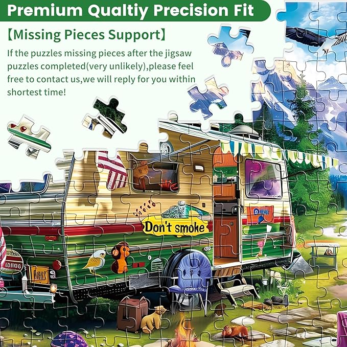 300 Piece Puzzle for Adults, Wild Animal Jigsaw Puzzles 300 Pieces, Recycled Cardboard Large Piece Jigsaw Puzzles 300 Pieces, Engaging Educational Toys Great Gift for Boys Girls, 20.5x15 in