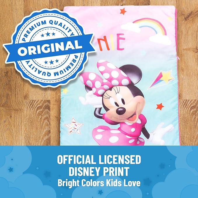 Jay Franco Disney Minnie Mouse Bowtique Slumber Sack - Cozy & Warm Kids Lightweight Slumber Bag/Sleeping Bag (Official Disney Product)