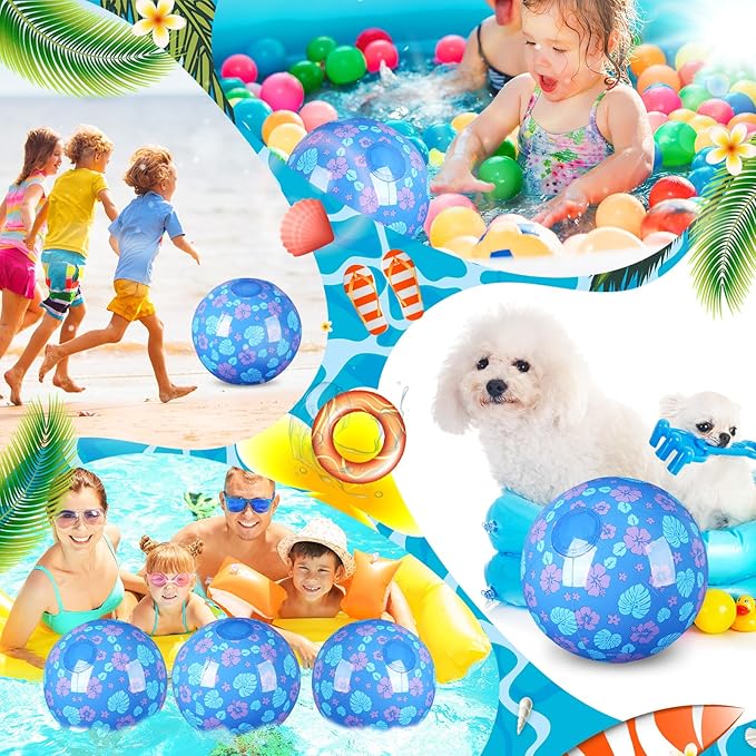 Leyndo 2 Pack Hawaiian Themed Beach Ball for Kids 11.81" Bulk for Summer Pool and Beach Game Gifts and Birthday Party Supplies and End of The Year Class Party Decoration Favors