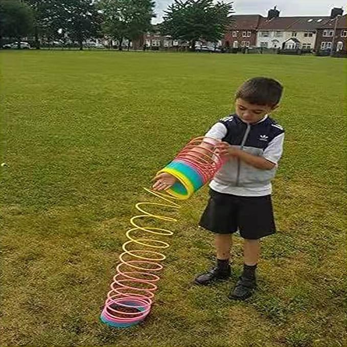 6 Inch Giant Plastic Walking Spring Toy,Jumbo Rainbow Coil Toy,Party Prizes and Stocking Stuffers,Birthday Bag Filler