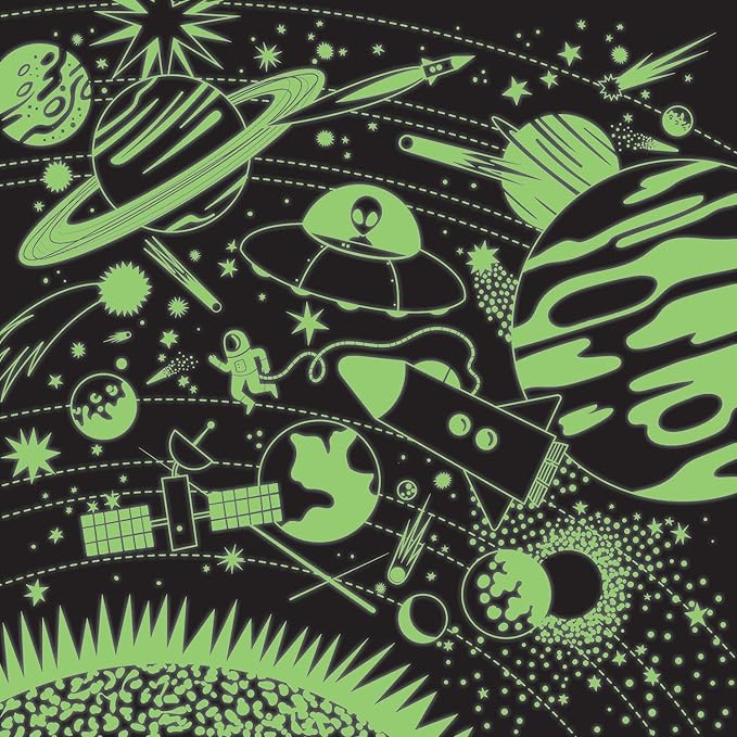 Mudpuppy Space Illuminated 500 Piece Glow in the Dark Jigsaw Puzzle for Kids and Families, Family Puzzle with Glow in the Dark Space Theme