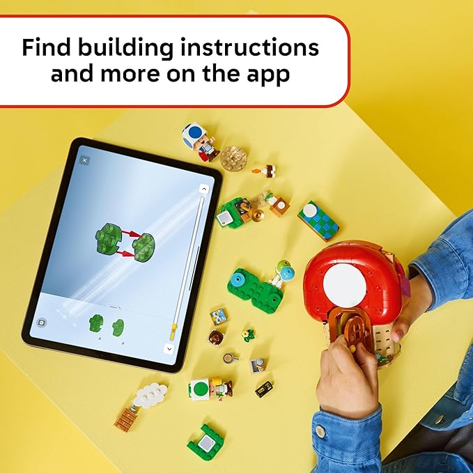 LEGO Super Mario Party at Toad’s House Building Toy - Pretend Play Set for Boys & Girls, Ages 7+ - Kids Building Blocks with Digital Action & 2 Toad Toy Figures - Gift Idea for Birthdays - 72041