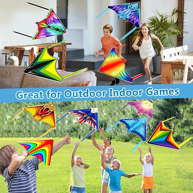 8 Pack/20 Pack Mini Kites for Boys Girls 3-5 6 7 8 Gift & Party Favors, Finger Launcher Kites Easy to Fly Ejection Kite for Kids Teens Ages 4-18 Beach Park Backyard Outdoor Sports Flying Toys
