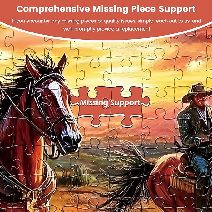 500 Piece Puzzles for Adults, Wild Horses Jigsaw Puzzles 500 Pieces, Beautiful Sunset Sky Jigsaw Puzzles, Challenging Puzzle Home Decor Birthday Party Gift for Adults Seniors Age 14+