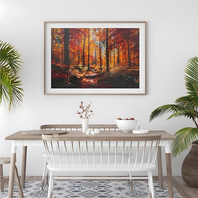 Jigsaw Puzzles for Adults 1000 Pieces Puzzles Impossible Hard Difficult Challenging Puzzles for Teens Autumn Maple Leaves Forest Tree Landscape Jigsaw Puzzle 1000 Pieces 28 x 20 inch
