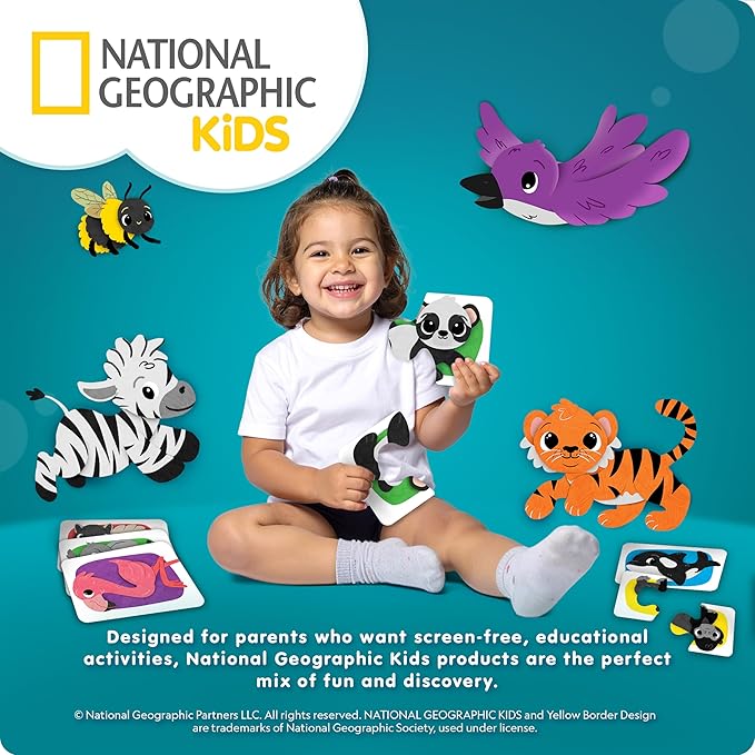 NATIONAL GEOGRAPHIC Kids Jumbo Cardboard Building Blocks – 40 Heavy-Duty Bricks in 3 Sizes, Build & Learn with Game Spinner & Activity Cards for Kids 3+, Indoor Play Construction Toy for STEM Learning