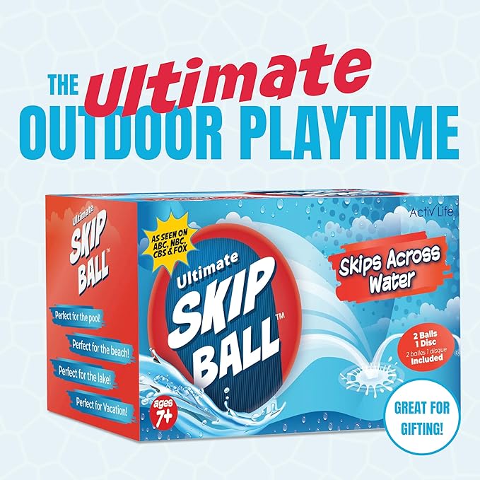 Activ Life The Ultimate Water Skip Balls, Water Bouncing Ball for Swimming Pool, Beach Toys for Friends, Family, Kids and Adults