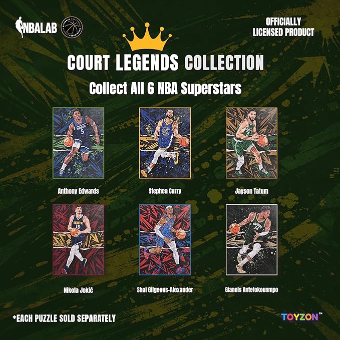NBA Court Legends 300pc Jayson Tatum Jigsaw Puzzle for Kids & Adults, Premium Basketball Puzzle Game, Family Activity, Collector Gift for NBA Fans, Game Room or Home Display