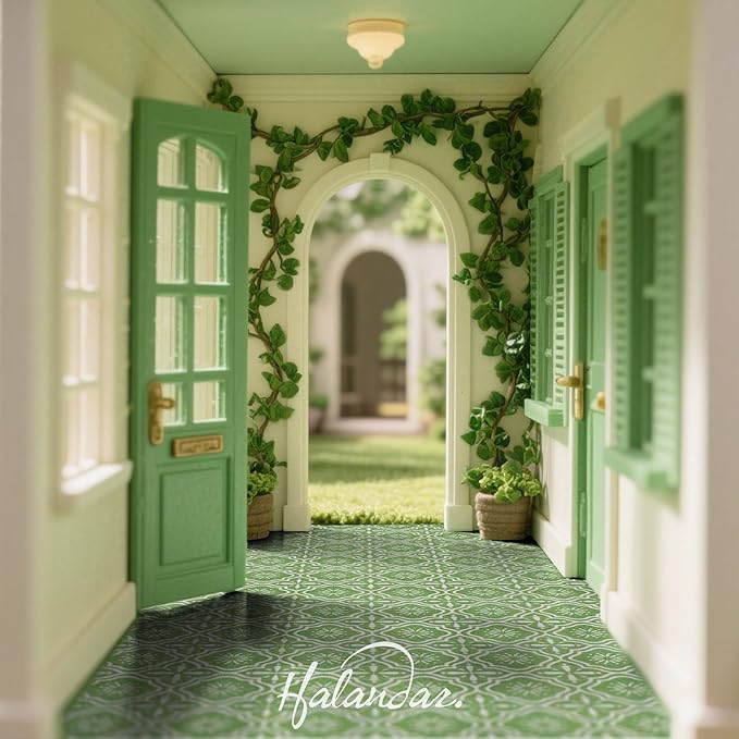 Dollhouse Flooring Tiles on 1/12 1/6 Scale Miniature Decor Accessories 32pcs Double-Sided