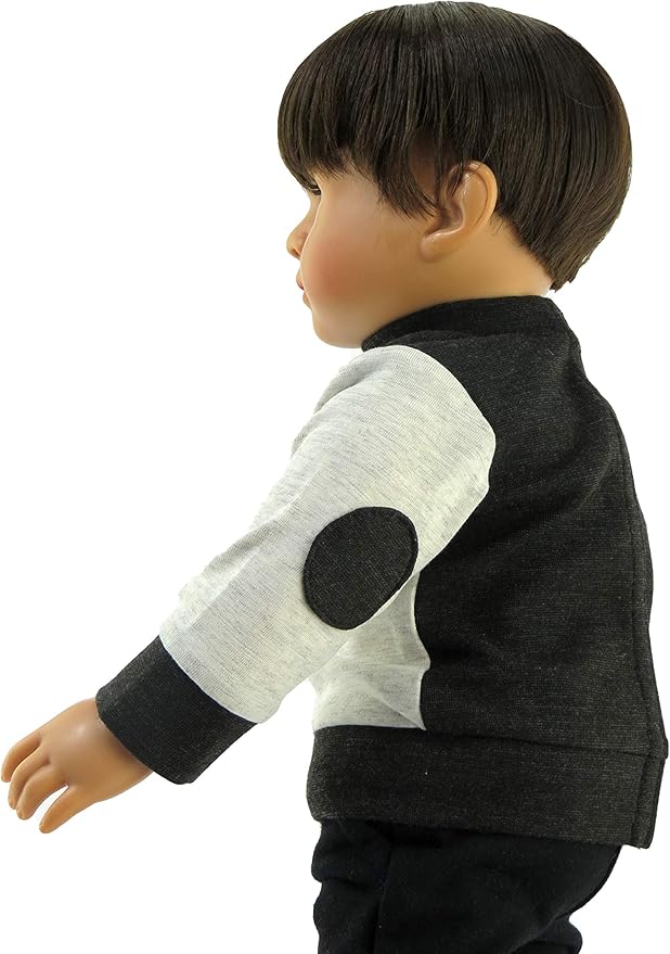 American Fashion World Black and White Long Sleeve Shirt and Pants Set for 18-Inch Dolls | Premium Quality & Trendy Design | Dolls Clothes | Outfit Fashions for Dolls for Popular Brands