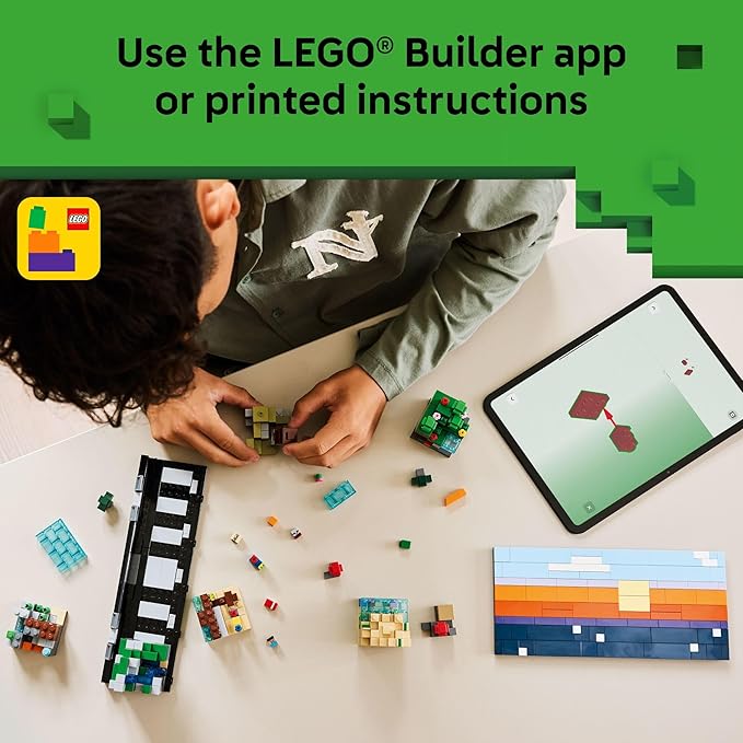 LEGO Minecraft Mini Biomes Building & Pretend Play Toy for Boys & Girls - Video Game Playset & Toy Figures for Preteens, Ages 12 + - W/2 Minifigures & 3 Microfigures - Gift Idea for Birthdays - 21589