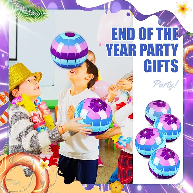 12 Pack Video Game Themed Beach Ball for Kids 7.87" Bulk for Summer Pool and Beach Game Gifts Pinata Gaming Birthday Party Supplies and End of The Year Class Party Decorations Favor