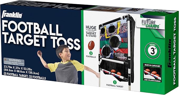 Franklin Sports Kids Football Target Toss with Mini Balls - Indoor Football Passing Game for Kids - Targets Included