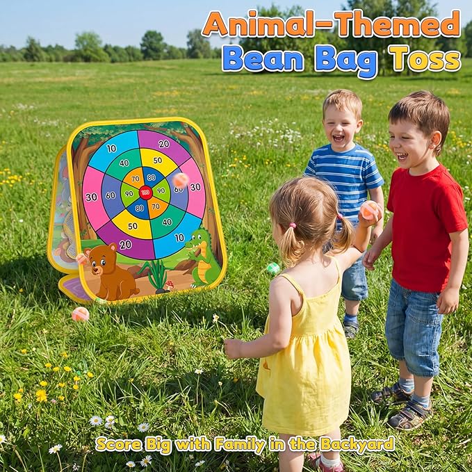 Bean Bag Toss Game for Kids - Cornhole Board Outdoor Toys for Toddlers -Party Activities Carnival Outside Yard Backyard Beach Lawn Games Toy for Kid Boys Girls Age 3 4 5 6 7 8 Year Old Birthday Gifts