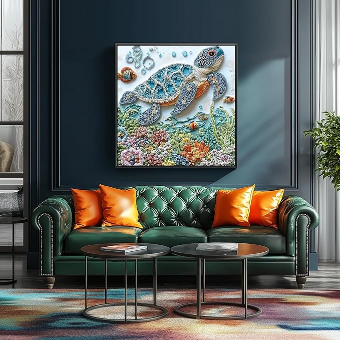 Deep Sea Turtle 500 Piece Puzzles for Adults, Hard Challenge Art Jigsaw Puzzles, for Gifts Birthday Party Family, 20 * 20 inch Dust Free Puzzle