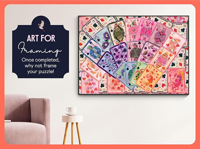 Elena Essex Puzzles for Adults 1000 Pieces - House of Cards, 1000 Piece Puzzle for Adults, Jigsaw Puzzles 1000 Pieces, Cool Deck Pack of Cards Puzzle, Size 28x20 inches