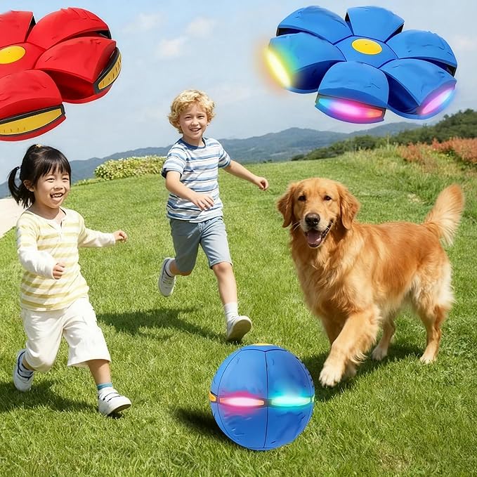 Magic Bouncy Ball Bouncing Ball Magic UFO Flying Disc Deformation Meta Ball Magic Flying Saucer Outdoor Play Toys Football Indoor Outdoor