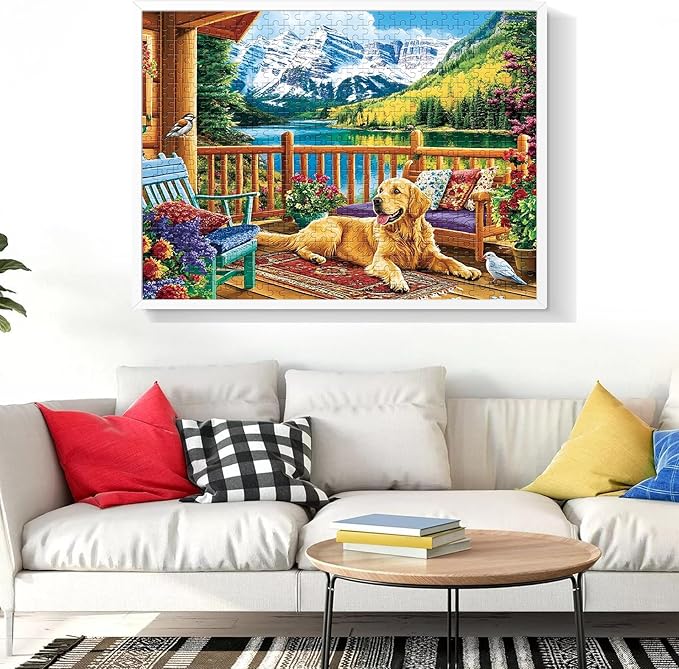 Puzzles for Adults 500 Pieces, Jigsaw Puzzles 500 Pieces Dog Mountain Jigsaw Puzzle Adult Puzzles Recycled Cardboard Puzzle Game Activity Nights Birthday Gift Toy 20.5x15 inch