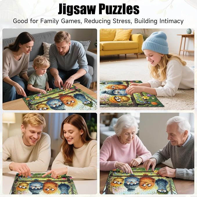 1000 Piece Jigsaw Puzzle for Adults, Cute Bird Animal Pattern, Back with Letters, Ideal for Home Decor & Puzzle Lover Gifts