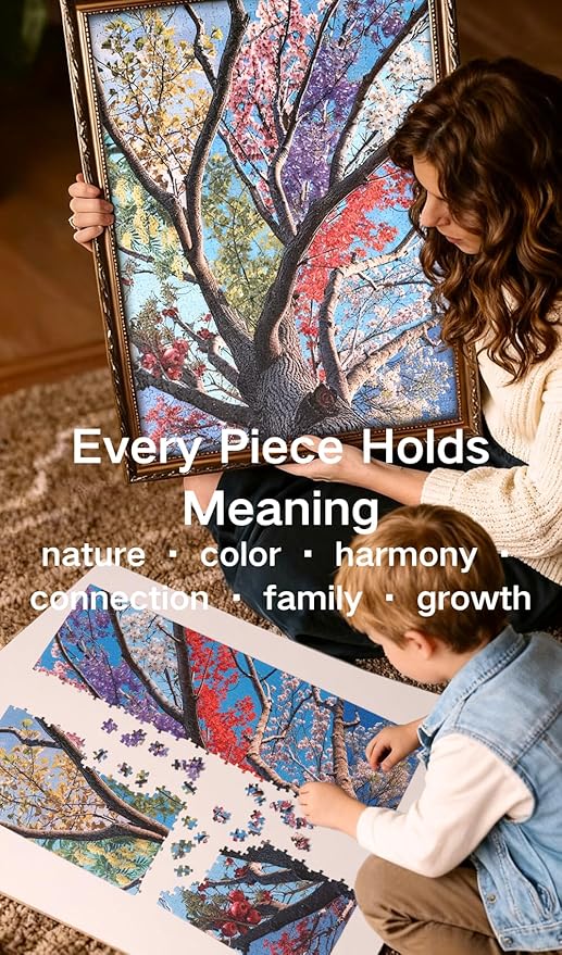 Tree of Life Jigsaw Puzzle 1000 Pieces for Adults – Colorful Nature Art Puzzle, Unique Puzzle for Gift, Family Fun & Home Decor Perfect Snap, 27.6 x 19.7 in, Hipazous