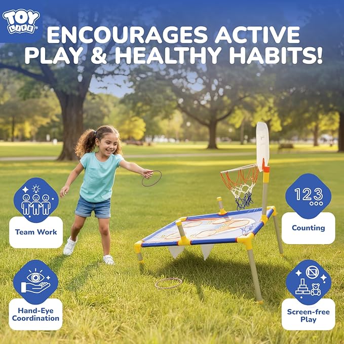 TOY Life Bean Bags Toss Carnival Games, Cornhole, Outdoor Toys for Kids Ages 4-8, Backyard Game Sports & Outdoor Play, Outside Toys for Ages 5-7, Family Lawn Yard Games Birthday Party, Gift for Boys