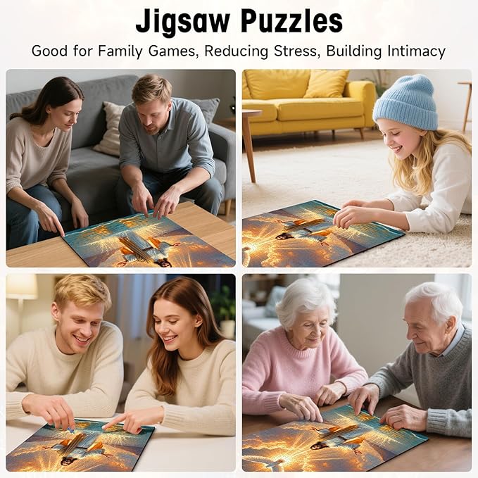 Jesus Christ Puzzles for Adults 1000 Pieces, Holy Spirit Dove Religious Christian Art Jigsaw Puzzle with Letters on Back, Inspirational Wall Decor & Family Game, Easter