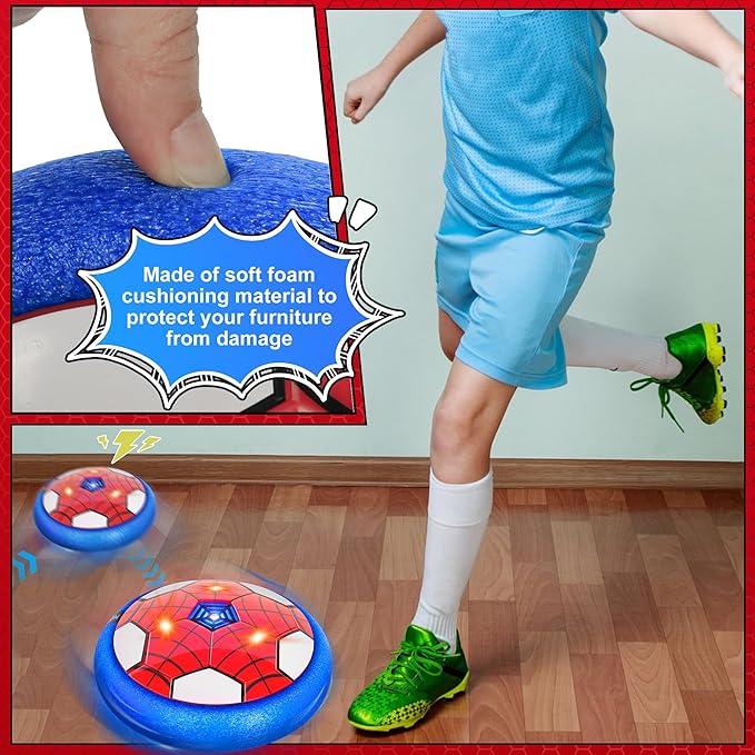 Hover Soccer Ball, 2 Pack - Indoor Soccer Toys for Kids, Cool Sports Games for Boys and Girls, Birthday Gifts(Red and Black)