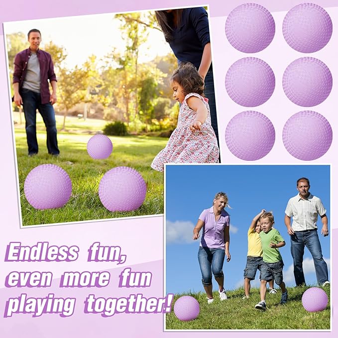 6 Pcs Macaron Playground Balls 8. 5 Inch Pastel Color Rubber Bouncy Balls for Kids Inflatable Colored Dodgeball Kickball Handball for School Backyard Beach Indoor Outdoor Games (Purple)