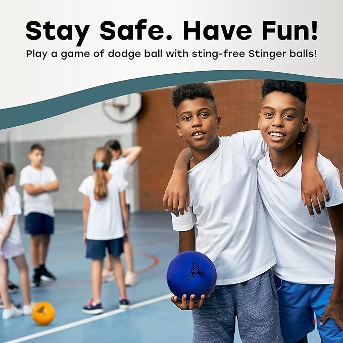 GSM Brands Dodgeballs - Foam, Soft Skin, Low Bounce, 5.9" - Set of 6 Dodge Balls for Kids and Adults