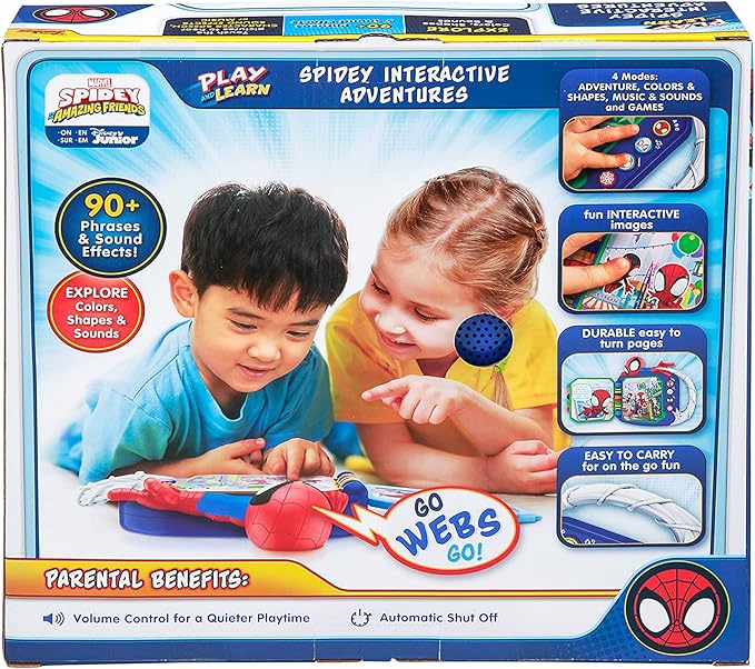 eKids Spidey and His Amazing Friends Book, Toddler Toys with Built-in Preschool Learning Games, Educational Toys for Toddlers
