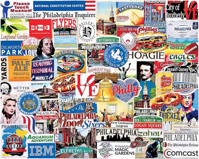 White Mountain 1000 Piece Jigsaw Puzzle Philadelphia State Collage Puzzles with Large Pieces Gift for Adults and Family 24"x30" - I Love Philly