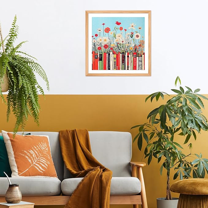 Jigsaw Puzzles for Adults 1000 Pieces, Floral Art Colorful Square Challenging Game for Family Activity Home Decor, 22.5x22.5 Inches, Flower Books