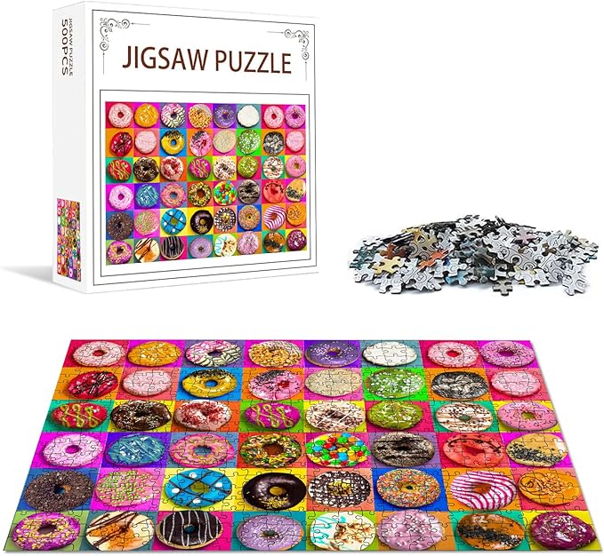 Nattork Jigsaw Puzzles 500 Pieces for Adults, Families (Donuts) Pieces Fit Together Perfectly