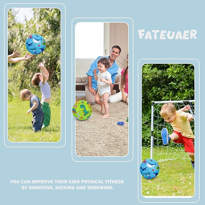 2 Pack Cartoon Kickball Set, 8.5 Inch Toddler Playground Balls, Bouncy Balls Ball for Kids Ages 3 and Up Gift, Dodgeballs Includes Pump and Storage Bag, Outdoor & Indoor Games Toy Balls for Toddlers
