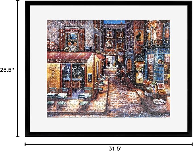 MCS 24x30 Puzzle Frame for Finished Puzzles, Black Vertical & Horizontal Wall-Mounted Large Picture Display for Preservation (1-Pack)