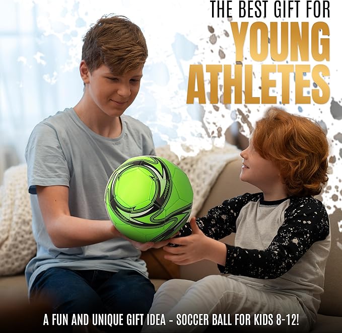 Rechargeable LED Soccer Ball – Stays Lit 45+ Min, No Batteries Needed – Size 4 & Size 5 – Durable Glow in The Dark Soccer Ball – Soccer Gifts for Boys & Girls Ages 8-15 – Extra Bright
