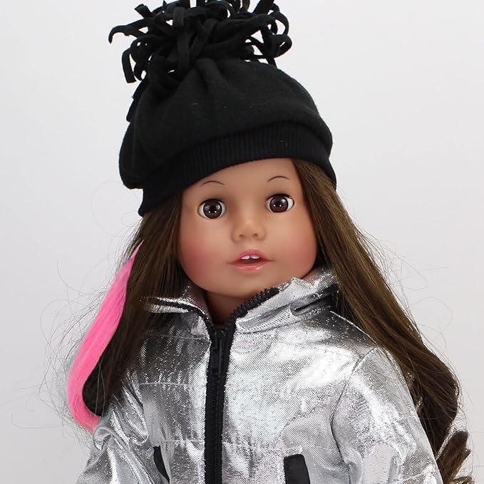 Sophia's 18 Inch Doll Complete 36 Piece Hair Salon Set with Styling Tools, Hair Ties, Brush, Mirror, Blow Dryer, Salon Cape and Hair Extensions Set, Pink/Purple
