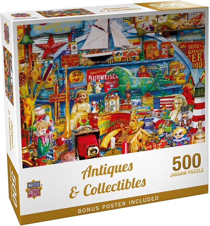 Masterpieces 500 Piece Jigsaw Puzzle for Adults and Families - Antiques & Collectibles - 19.25"x26.63"