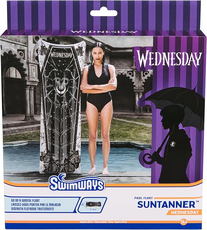 Swimways Wednesday Swim Tube Pool Float, Inflatable Pool Floats & Kids Pool Toys, Swimming Pool Accessories & Beach Essentials for Teens Aged 14 & Up