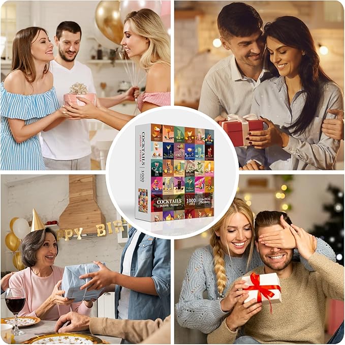 Cocktail Jigsaw Puzzles for Adults 1000 Pieces, Unique Cocktails 1000 Piece Puzzle for Adults, Hard Difficult Impossible Challenging Jigsaw Puzzles 1000 Pieces