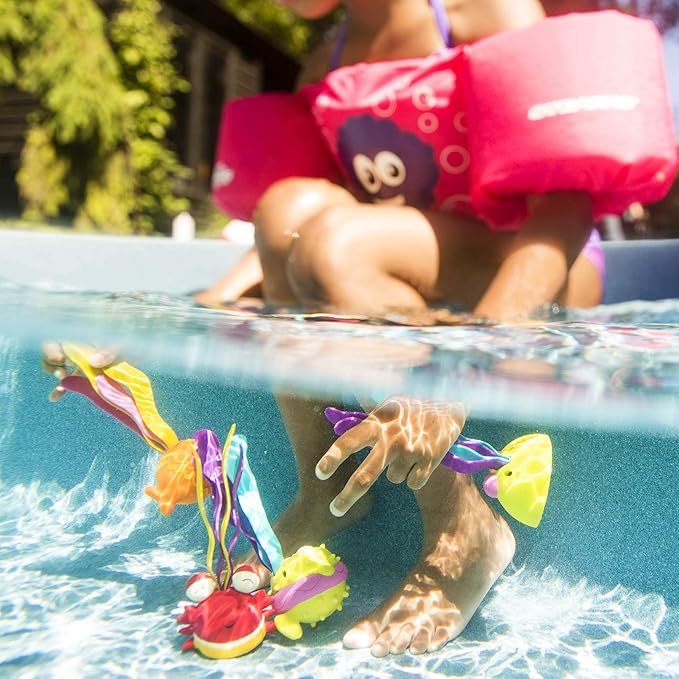 B. toys – Shark Scoop Diving Pool Playset with Finley & 4 Snacks – Encourages Active Play & Coordination – Easy Grip – Worry – Free Materials – Fun Summer Water Toy for Toddlers & 3+ Years