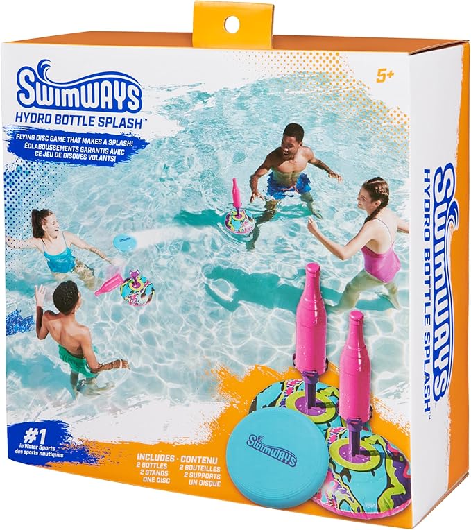 SwimWays Hydro Bottle Splash, Pool Toys for Kids and Adults, Throwing Disc Swimming Pool Game, Outdoor Toys for Kids Aged 5 & Up