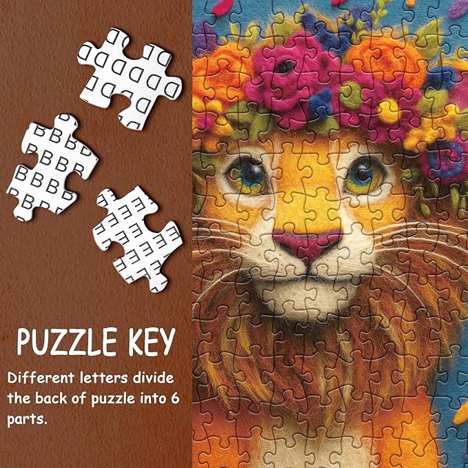 Animal Flower Puzzle for Adults 1000 Pieces, Cute Giraffe Jigsaw Puzzle, Colorful Floral Bear Tiger Flamingo Lion Sloth Cheetah Panda Hippo Zebra Collage Puzzle