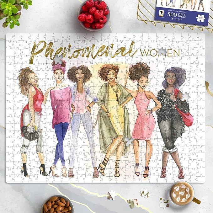 African American Expressions - Phenomenal Women Puzzle – 500-Piece African American Jigsaw Puzzle for Adults | Celebrating Black Women Empowerment & Art