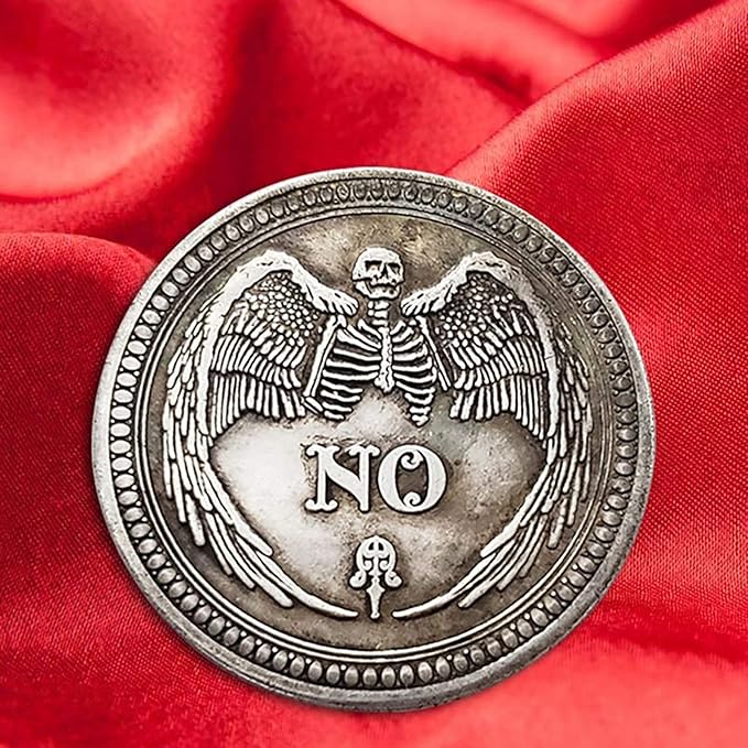 Yes No Challenge Coin Decision Maker Divination Coin(Silver)