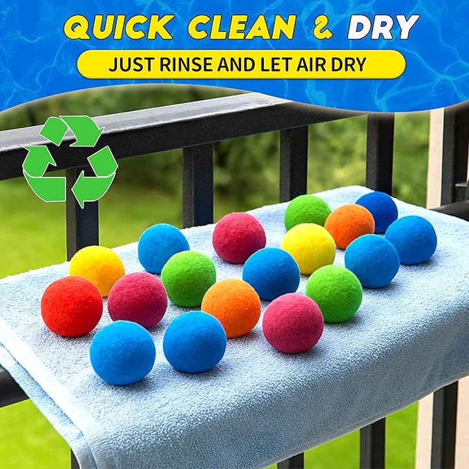 Reusable Water Balls for Kids, 50 PCS Soft Splash Balls Summer Outdoor Toys, Water Balloon Game for Pool Beach Party, Safe Water Fight Toys Fun Activities Yard Games