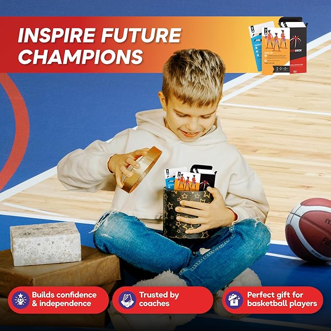 Kick Deck HoopDeck Basketball Training Cards – 52 Cards to Improve Skills, Ball Handling, Shooting, Ability, Fitness and Agility – at-Home Basketball Drills for All Skill Levels and Ages